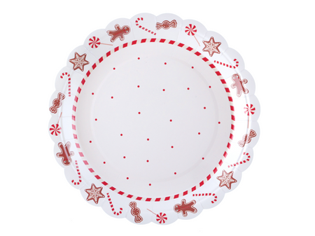 TALERZYKI PAPIEROWE ŚWIĄTECZNE SŁODKOŚCI 23 CM 10 SZT