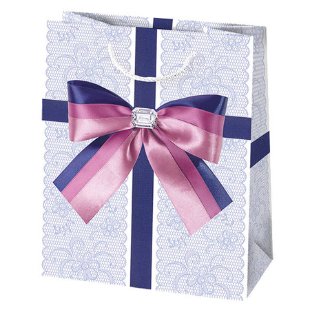 TORBA NA PREZENTY KOKARDA GRANAT 19X23X10,5 CM