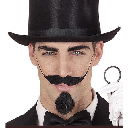 ZESTAW WĄSY BRÓDKA CZARNE NA PRZYLEPCU