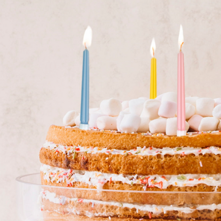 ŚWIECZKI RYFLOWANE PASTELOWE 6 SZT 