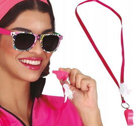 GWIZDEK RÓŻOWY DO ZAWIESZENIA Z PIÓRKIEM