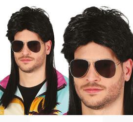 PERUKA STASZEK CZARNA LATA 80