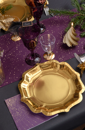 TALERZYKI PAPIEROWE METALIZOWANE ZŁOTE 27,5 CM