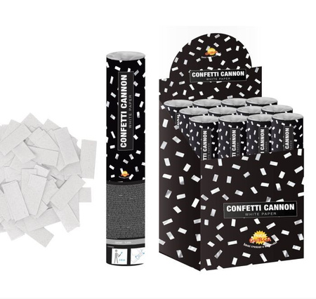 TUBA KONFETTI SREBRNE PROSTOKĄTY 40 CM