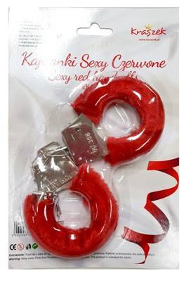 KAJDANKI Z FUTERKIEM CZERWONE