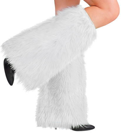 OCIEPLACZE NA NOGI BIAŁE FUTRZASTE