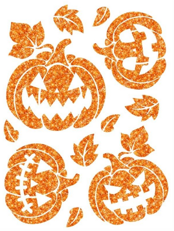 NAKLEJKA BROKATOWA 30 X 40 CM POMARAŃCZOWA DYNIE