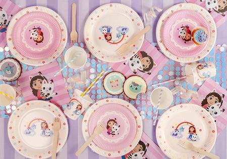 TALERZYKI PAPIEROWE KOCI DOMEK GABI 23 CM 6 SZT 