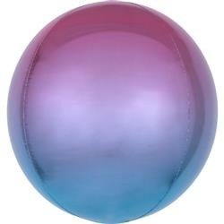 BALON FOLIOWY KULA OMBRE FIOL-NIEB 38 X 40 CM