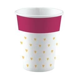 KUBECZKI PAPIEROWE MAŁE SERCA 250 ML