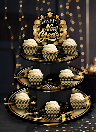 3 PIĘTROWA PATERA 40X30 CM HAPPY NEW YEAR