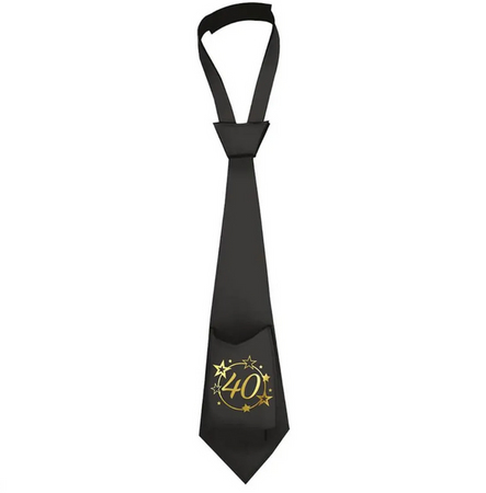 KRAWAT CZARNY 40 URODZINY