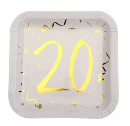 TALERZYKI PAPIEROWE ZŁOTA 20 23 X 23 CM 10 SZT.