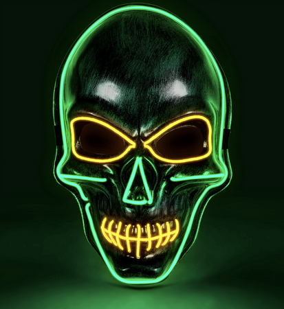 SREBRNA LEDOWA MASKA CZASZKA