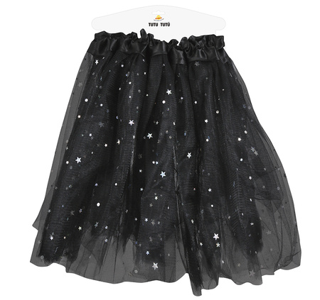 SPÓDNICZKA TUTU CZARNA GWIAZDKI 30 CM