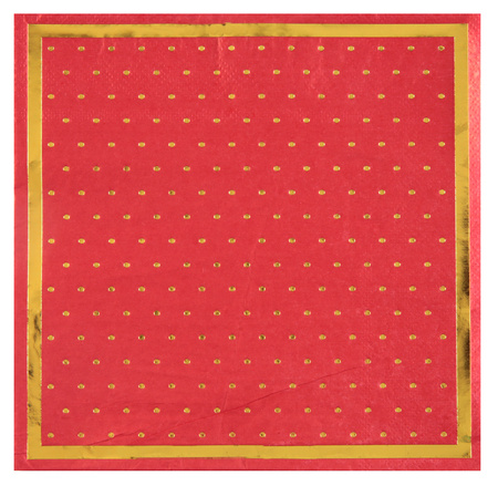 SERWETKI PAPIEROWE ZŁOTE KROPKI CZERWONE 33X33 CM 20 SZT