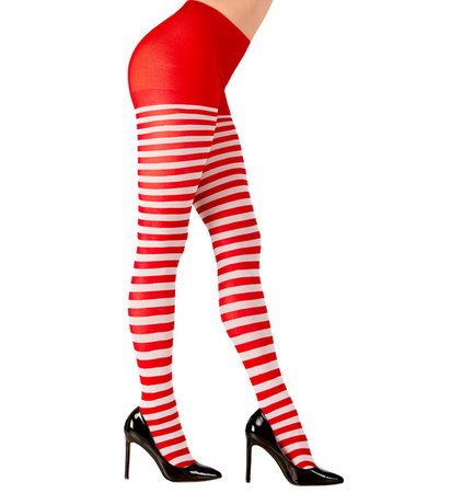RAJSTOPY DAMSKIE ELF BIAŁO-CZERWONE PASKI 70 DEN 