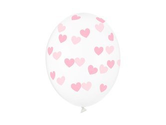 BALONY STRONG 30 CM PRZEZROCZYSTE SERDUSZKA 50 SZT