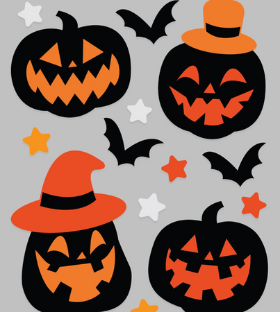 ŻELOWE NAKLEJKI NA OKNO DYNIE HALLOWEEN