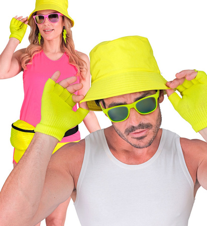 RĘKAWICZKI ŻÓŁTE KRÓTKIE BEZ PALCÓW LATA 80