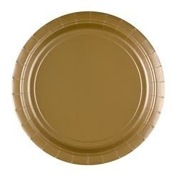 TALERZYKI PAPIEROWE ZŁOTE 23 CM