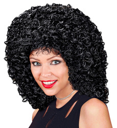 PERUKA DAMSKA CZARNA KRĘCOE WŁOSY