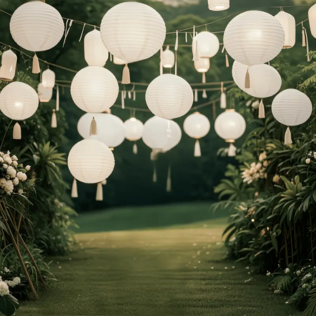 ZESTAW 4 LAMPIONÓW PAPIEROWYCH 20 CM, 25 CM, 35 CM, 45 CM