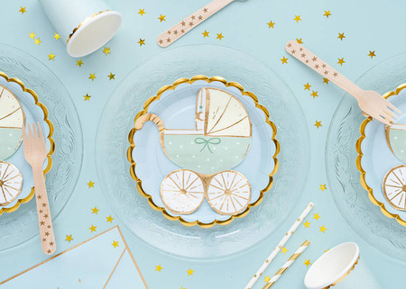 SERWETKI WÓZEK NIEBIESKIE 14x15 cm 20 SZT.