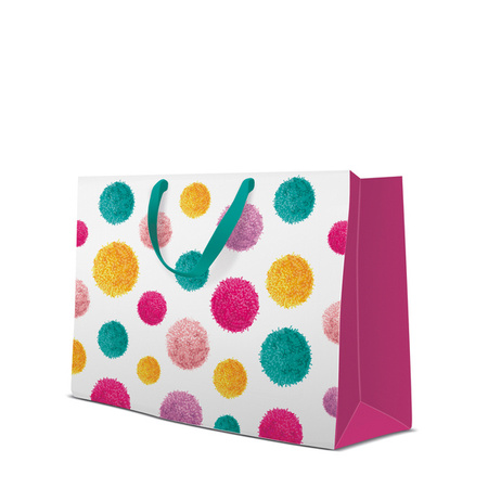 TORBA PREZENTOWA POMPONY 33,5 x 26,5 x13 CM