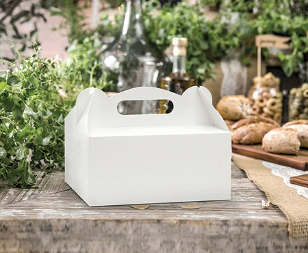 PUDEŁKA NA CIASTO BIAŁE 10szt 19x14x9cm