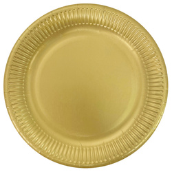 TALERZYKI PAPIEROWE ZŁOTE 23CM 8 SZT