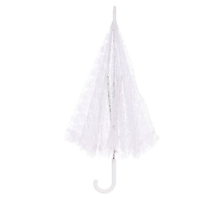 BIAŁY PARASOL KORONKOWY 70 CM