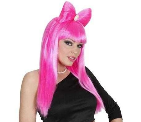 PERUKA LADY GAGA KOKARDA RÓŻOWA
