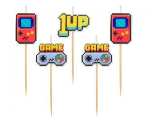 ŚWIECZKI NA TORT PIKERY 5 SZT 7 CM GRA