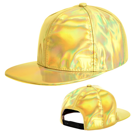 CZAPKA Z DASZKIEM ZŁOTA HOLOGRAFICZNA 