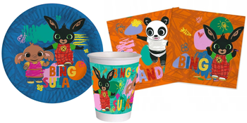 ZESTAW BING CIEMNY TALERZYK+KUBECZKI+SERWETKI