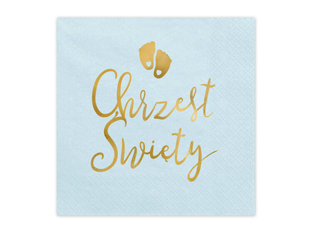 SERWETKI CHRZEST ŚWIĘTY JASNONIEBIESKIE 33x33 CM, 12 SZT.