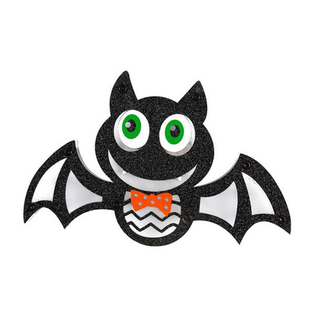 PIPISTRELLO DECORO PARETE CON 9 LUCI LED MULTICOLORE LAMPEGGIANTI 28x17 cm 