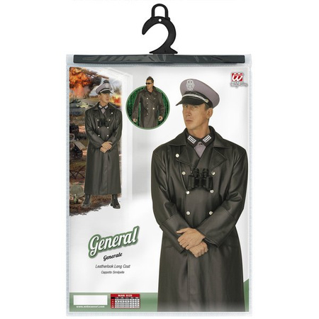 DŁUGI PŁASZCZ GENERAŁA CZARNY GENERAŁ