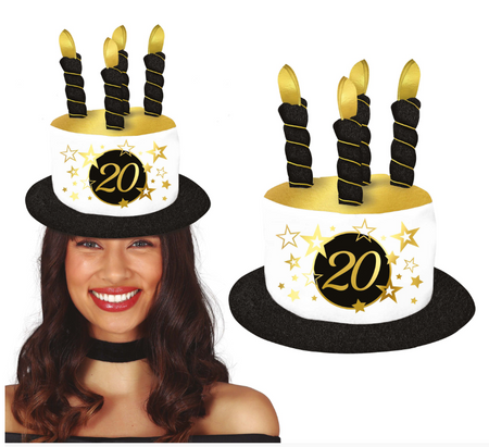 KAPELUSZ ŚWIECZKI NA 20 URODZINY