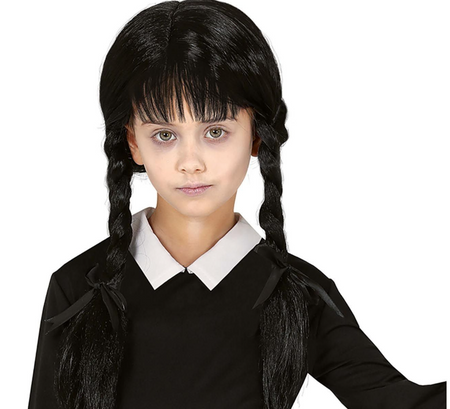 PERUKA Z GRZYWKĄ I WARKOCZAMI CZARNA