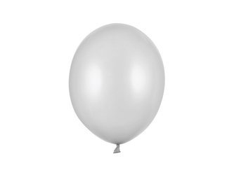 BALONY STRONG 30CM SILVER SNOW METALIZOWANE 50 SZT