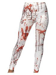 LEGGINSY GETRY BIAŁE KREW HORROR PLAMY HALLOWEEN
