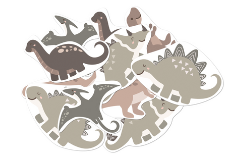 DEKORACJA DWUSTRONNA DINOZAURY 12 SZT.