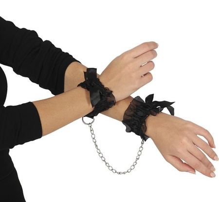 KORONKOWE KAJDANKI CZARNE 