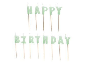 ŚWIECZKI URODZINOWE HAPPY BIRTHDAY 2,5 CM ZIELONY 13 SZT