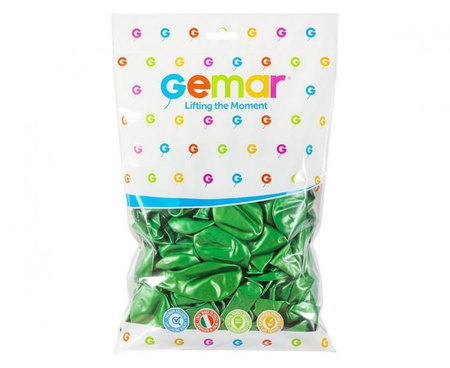 Balony metaliczne zielone 25 cm/ 100 szt.