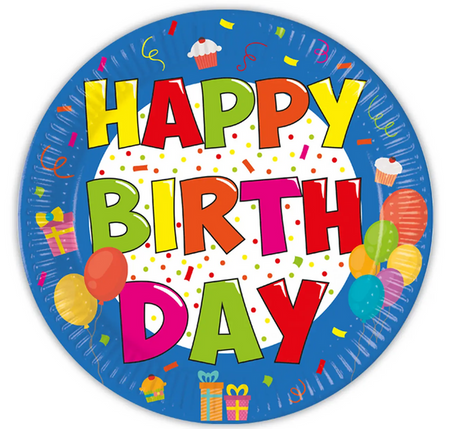 ZESTAW HAPPY BIRTHDAY TALERZYKI+KUBECZKI+SERWETKI