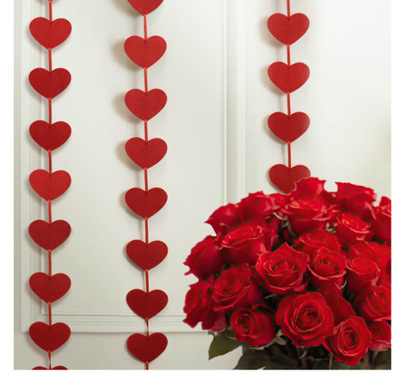GIRLANDA PIONOWA Z SERDUSZKAMI 200 CM
