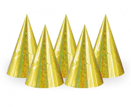 Czapeczki holograficzne, złote/ 100 szt.